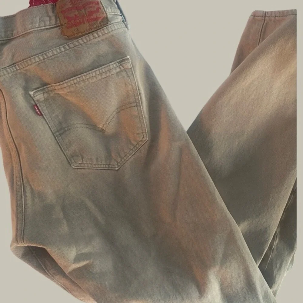 Levi's 501 Jeans Beige Cream Straight Size 34‎
